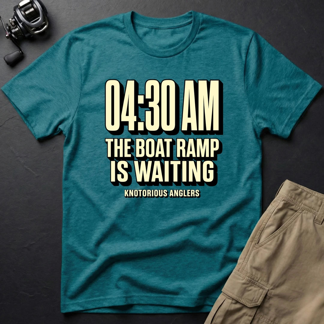 4:30 Boat Ramp T-Shirt in Heather Galapagos Blue
