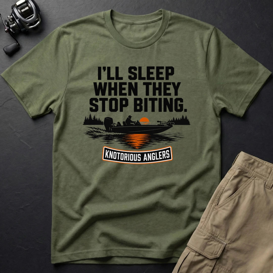 Bite Or Bust T-Shirt in Military Green