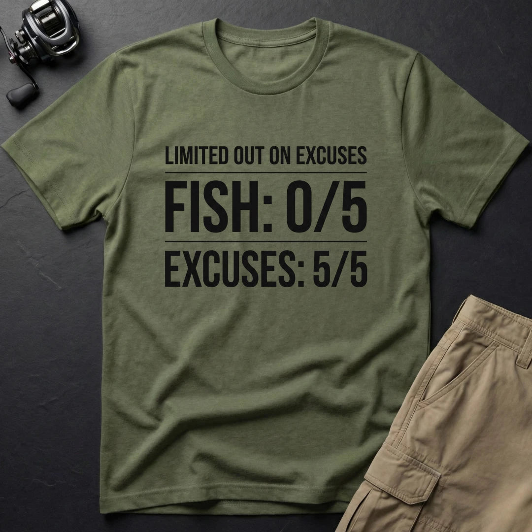 Excuses T-Shirt in Military Green